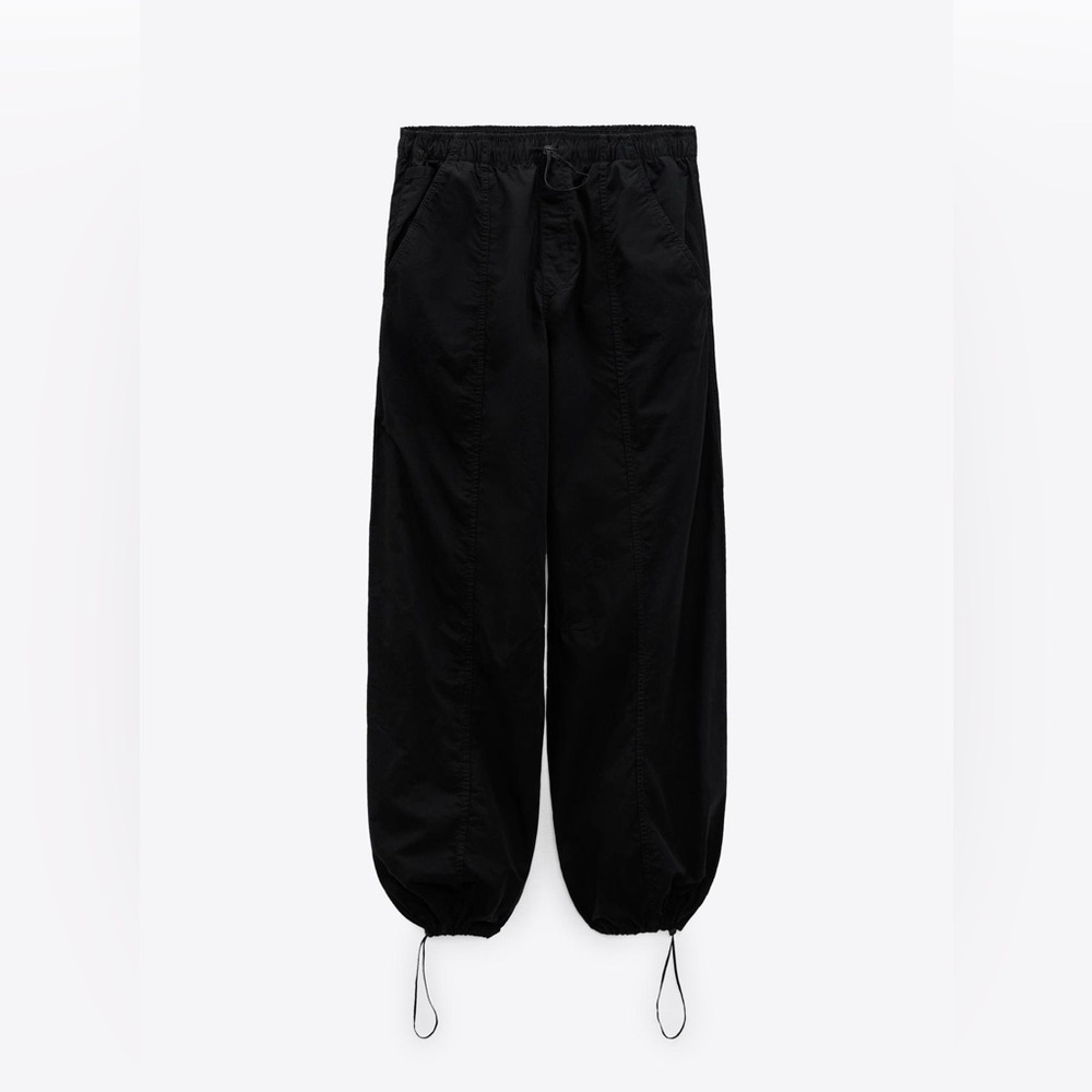 Zara Black Women's Casual Drawstring Trousers